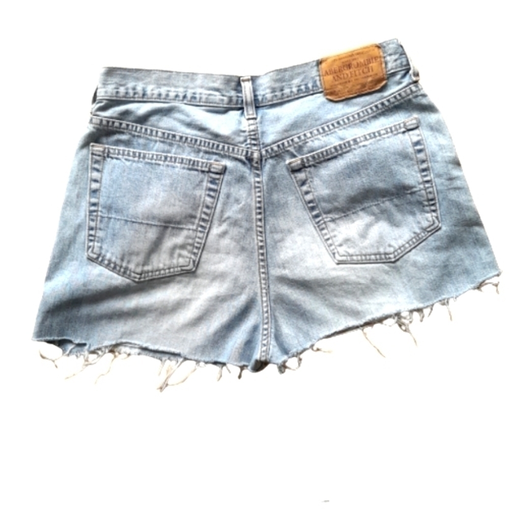 Abercrombie & Fitch Vintage Denim Shorts Distressed Raw Edges Button fly - Picture 2 of 14